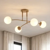 EMIBIG LIGHTING Stropna svetilka Pregos, bež, premer 60 cm, 4-žarilna, kovina/steklo - Dnevna soba/jedilnica - Sodobni - bež, opalno bela