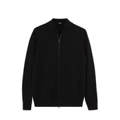 GOBI Cashmere Pletena jopa Womens Essential Cashmere Full-Zip Cardigan črna