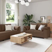 Sofa 2 pcs Smeda 219 x 80 x 82 cm tkanina