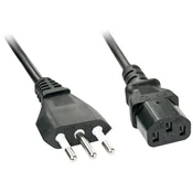 LINDY LINDY tok priključni kabel [1x italijanski moški konektor - 1x ženski konektor IEC C13\, 10 A] 0.70 m črna, (20414653)