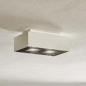 SOLLUX LIGHTING Stropna svetilka Kasi iz jekla v beli barvi, z dvema žarnicama - Dnevna soba/jedilnica - Sodobni - bel, črn - Kovina