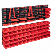 vidaXL 141-dijelni set kutija za pohranu sa zidnim plocama crveno-crni