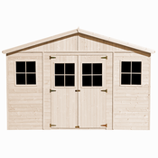 Timbela Lesena vrtna hiša - 418x320xH246 cm/11,91 m2 - Vrtna lopa s podi - TIMBELA M331+M331G, (21823607)