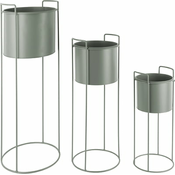 Present Time  Komplet cvetličnih lončkov s stojalom  80 x 28 / 65 x 23 / 50 x 19 cm 3-pack