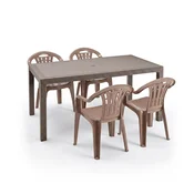 Set vrtnega pohištva Leano 4+1 cappuccino