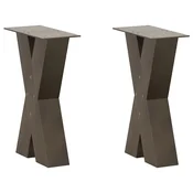 Noge za klub stolic u obliku slova X, 2 kom, prirodni celik, 38 x (42-43) cm, celik