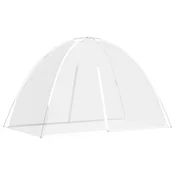 Vidaxl vidaXL Komarnik Mongolija z vhodom, bel, 200x120x130 cm
