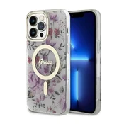 Guess Etui Guess Flower MagSafe za iPhone 14 Pro Max - prozorno