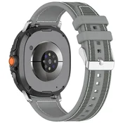 Techsuit pas za uro Samsung Galaxy Watch8 40 mm/Watch8 44 mm/Watch8 Classic 46mm iz silikona in najlona - siv