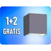 LEDin LEDOM 2x3W, 450lm, IP54, siva, 1+2 gratis! Farba svetla: Topla bela [478160]