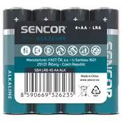 Sencor baterija Alkalna SBA LR6 4S AA Alk