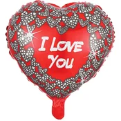 Folija balon v obliki srca Ljubim te 45 cm, 1 kos.