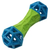 Dog Fantasy Igrača Kosti z geometrijskimi vzorci piskanje zeleno-modra - 18 cm