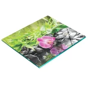 shumee Kuhinjska večnamenska dekorativna steklena tabla Orhideja in voda 60x52 cm