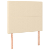 Greatstore Posteljno vzglavje 2 kosa krem 80x5x78/88 cm blago