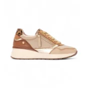 Carmela za ženske. 16244201-BEIGE Usnjene športne copate 162442 beige (39), Bež, 3 do 5 cm, Zip, Priložnostno
