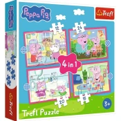 Trefl - Puzzle 4v1 Peppa ljubi pustolovščine - 1 - 39 kosov