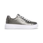 Pepe Jeans za ženske. PLS00039 Eaton Gala srebrne usnjene športne copate (36), Silver, Ravna stran, Čipke, Priložnostno