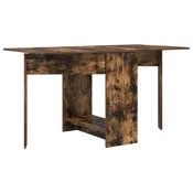 Vidaxl Jedilna miza 138 x 70 x 73,5 cm Inženirski les Dimljen hrast