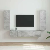 vidaXL TV stenska omara 2 pcs Beton 30 x 31 x 100 cm Konstruiran les
