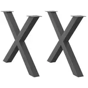 Vidaxl vidaXL Noge za jedilno mizo, 2 kosa, antracit, 90 x (72-73) cm, jeklo