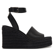 Espadrile Calvin Klein Wedge Espad 70 Aop Lth HW0HW03138 Črna