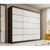 Garderobna omara z drsnimi vrati Andy - 250 cm - črna/bela