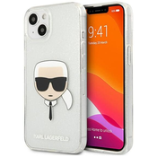 Karl Lagerfeld KLHCP13SKHTUGLS iPhone 13 mini 5,4 silver hardcase Glitter Karl`s Head (KLHCP13SKHTUGLS)