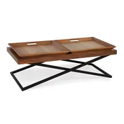 Klubska mizica Kailua 2338 Oreh, Črna, 42x60x120cm, MDF plošča, Kotna