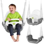 Ricokids 3-v-1 gugalnica z vedrom, siva in bela