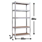SuperHome 180x100x50cm 175Kg Metalna Montažna Polica