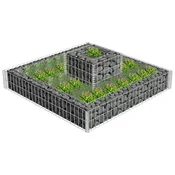 Gabionska sadilica od pocincanog celika 120 x 120 x 20 cm