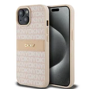 DKNY DKNY Usnjeni enobarvni ovitek za iPhone 15 Plus / 14 Plus (roza)