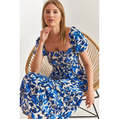 Bianco Lucci Womens Square Neck Gimped Multi Patterned Flared Dress