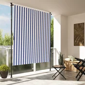 Vanjska roleta plavo-bijela 150 x 270 cm od tkanine i celika