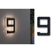 shumee SOLAR LED fasadna svetilka hišna številka 9 3000K IP44 zamenljiva baterija/črna