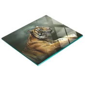 shumee Kuhinjska večnamenska dekorativna tabla iz kaljenega stekla Tiger 60x52 cm
