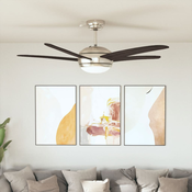 VIDAXL dekorativni stropni ventilator s svetilko (128cm), rjav
