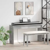 vidaXL Stalak za klavijaturu Betonski sivi 120 x 32 x 64 cm
