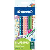 Trostrane olovke u boji Pelikan Silverino - 12 boja