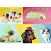 Trefl - Puzzle Neon Color Line: Cool dogs - 1 000 kosov