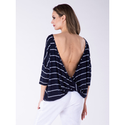 Look Made With Love Womans Blouse 311 Paris Navy Blue/White