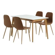 JEGIND D130 sto bela + 4 JONSTRUP stolice konjak