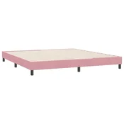 Vidaxl posteljni okvir brez vzmetnice roza 180x210 cm žamet
