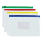 Kuverta z zadrgo, A5, PP, 140 mikronov, PANTA PLAST, mešanica barv