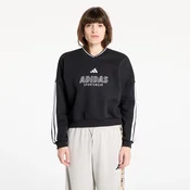 Mikina adidas W Tiro Cut 3 Stripes Fleece Sweatshirt Black/ White M