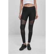 Womens Tech Mesh Rib Leggings - Black