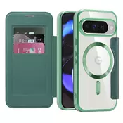Etui SmartMag Book z Magsafe tehnologijo in RFID denarnico za Google Pixel 10/10 Pro - green