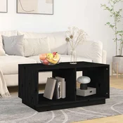 Stolic za kavu crni 80x50x40 cm od masivne borovine