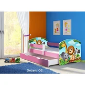 Deciji krevet ACMA II 140x70 F + dusek 6 cm PINK2